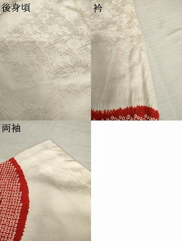 平和屋着物●豪華振袖　絞り　駒刺繍　舞花桐文　正絹　逸品　AABD6432cs