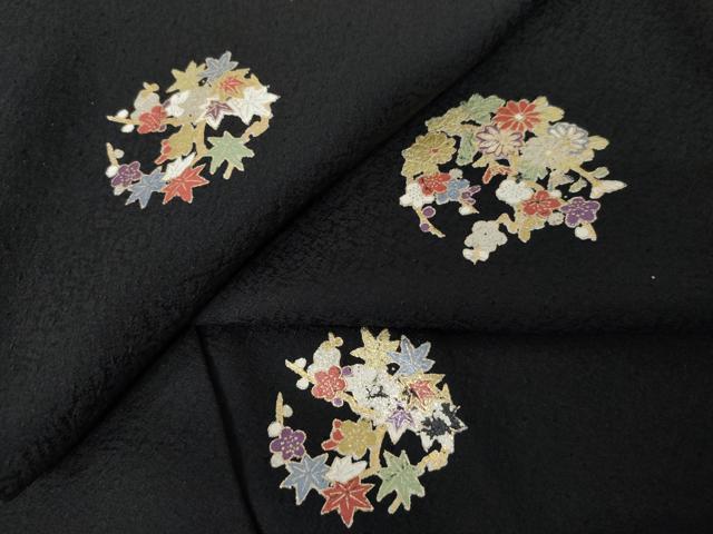 平和屋着物○上質な小紋 花丸文 金銀彩 正絹 逸品 AABD6437cs