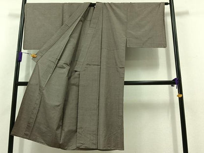 平和屋着物▽男性 本場大島紬 単衣 亀甲柄 正絹 逸品 AABD6441jh