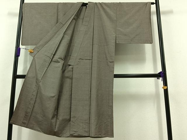 平和屋着物▽男性 本場大島紬 単衣 亀甲柄 正絹 逸品 AABD6441jh