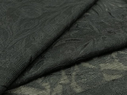 平和屋着物▽羽織 スリーシーズン 春夏秋 塵除け 草花地紋 暗黒色 正絹 逸品 AABD6442jh