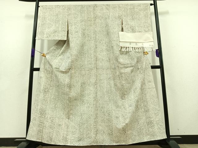 平和屋着物▽上質な紬 単衣 古志乃 反端付き 正絹 逸品 AABD6444jh