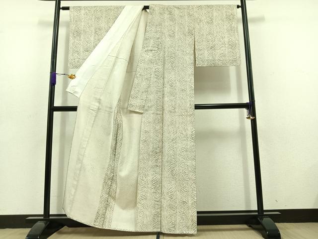 平和屋着物▽上質な紬 単衣 古志乃 反端付き 正絹 逸品 AABD6444jh
