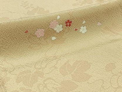 平和屋着物▽上質な小紋 単衣 草花文 正絹 逸品 AABD6446jh