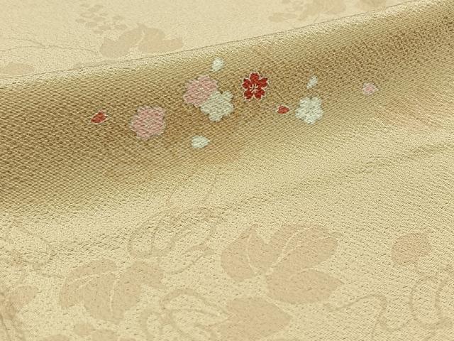 平和屋着物▽上質な小紋 単衣 草花文 正絹 逸品 AABD6446jh