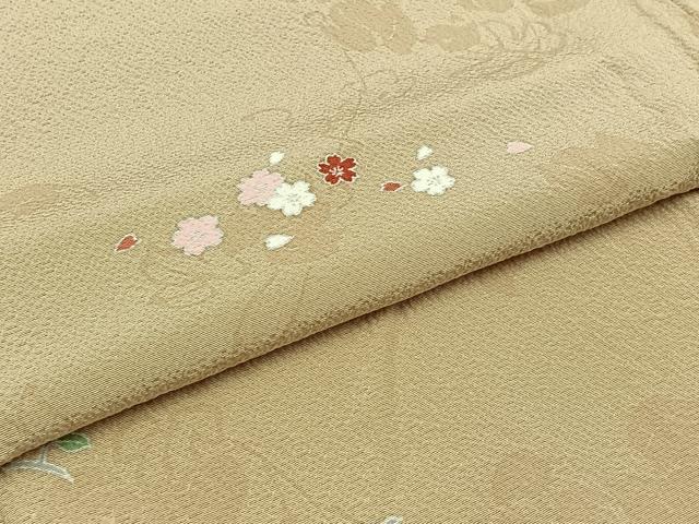 平和屋着物▽上質な小紋 単衣 草花文 正絹 逸品 AABD6446jh