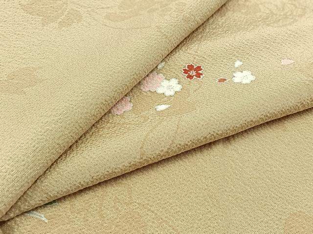 平和屋着物▽上質な小紋 単衣 草花文 正絹 逸品 AABD6446jh