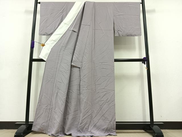 平和屋着物▽上質な色無地 単衣 藤色 正絹 逸品 AABD6449jh