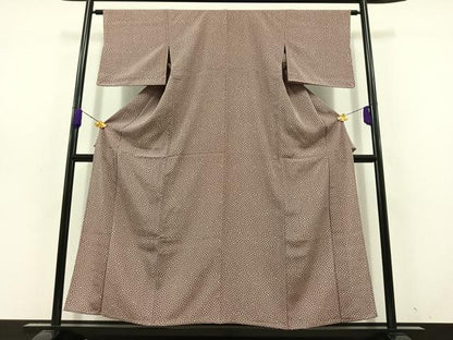 平和屋着物▽上質な小紋 単衣 鹿の子文様 正絹 逸品 AABD6450jh