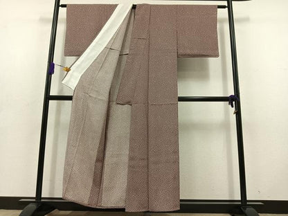 平和屋着物▽上質な小紋 単衣 鹿の子文様 正絹 逸品 AABD6450jh