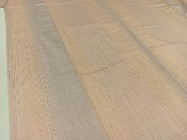 平和屋着物▽上質な紬 単衣 縞 正絹 逸品 AABD6456jh