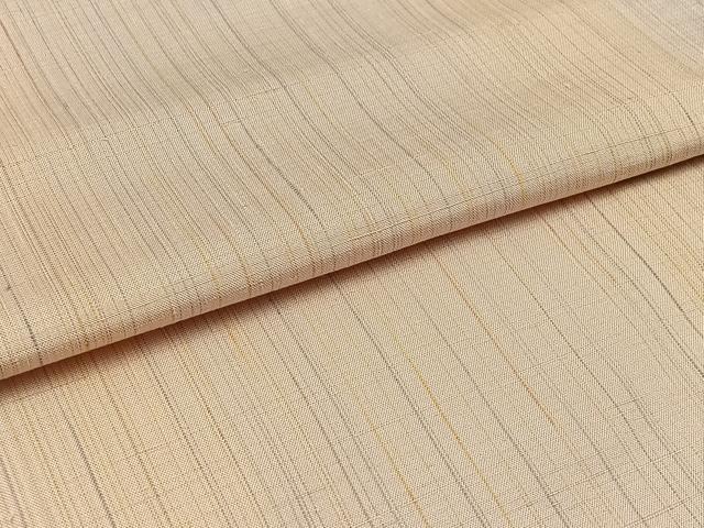 平和屋着物▽上質な紬 単衣 縞 正絹 逸品 AABD6456jh