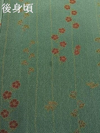 平和屋着物▽上質な小紋　単衣　草花文　鬼しぼ縮緬　正絹　逸品　AABD6457jh