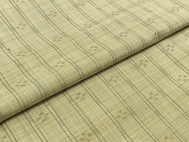平和屋着物▽上質な紬 単衣 縞 正絹 逸品 AABD6459jh
