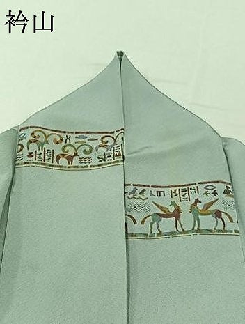 平和屋着物▽上質な小紋 単衣 壁画文様 正絹 逸品 AABD6463jh
