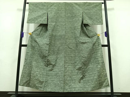 平和屋着物▽上質な紬　単衣　琉球絣　正絹　逸品　AABD6464jh