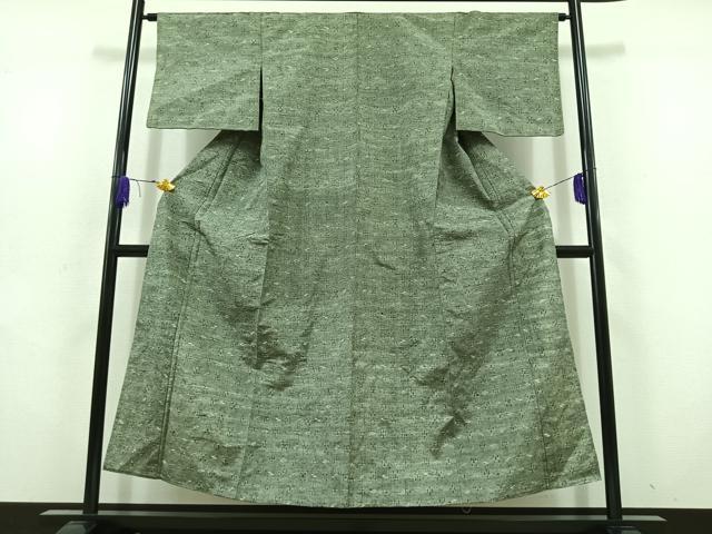 平和屋着物▽上質な紬　単衣　琉球絣　正絹　逸品　AABD6464jh