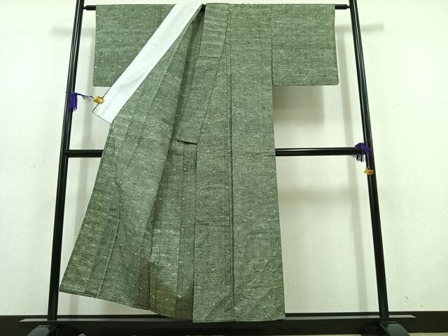 平和屋着物▽上質な紬　単衣　琉球絣　正絹　逸品　AABD6464jh