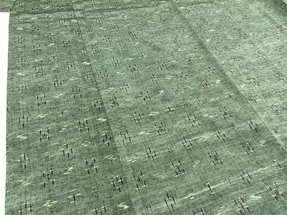 平和屋着物▽上質な紬　単衣　琉球絣　正絹　逸品　AABD6464jh