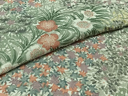 平和屋着物▽上質な小紋 単衣 手描き 草花文 ロング丈 正絹 逸品 AABD6466jh