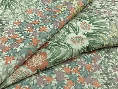 平和屋着物▽上質な小紋 単衣 手描き 草花文 ロング丈 正絹 逸品 AABD6466jh