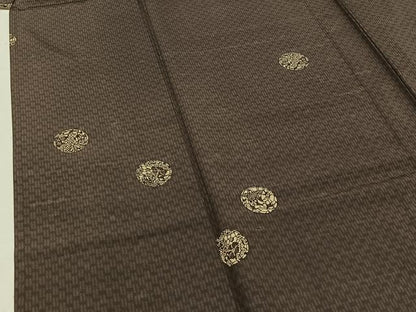平和屋着物▽雅染匠 中西雅明 京友禅 小紋 単衣 紬地 花丸文 正絹 逸品 AABD6467jh