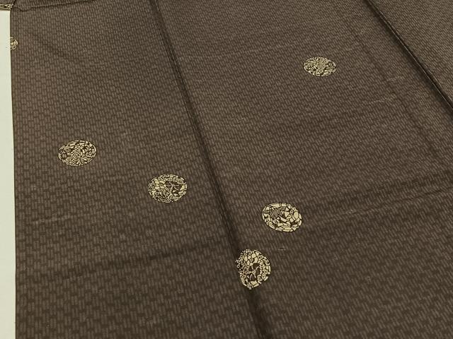 平和屋着物▽雅染匠 中西雅明 京友禅 小紋 単衣 紬地 花丸文 正絹 逸品 AABD6467jh