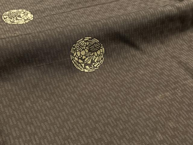 平和屋着物▽雅染匠 中西雅明 京友禅 小紋 単衣 紬地 花丸文 正絹 逸品 AABD6467jh
