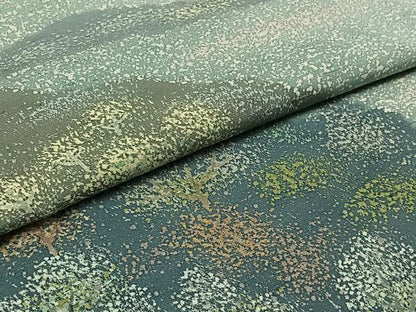 平和屋着物▽石川県指定無形文化財 牛首紬 白山工房 手織り 訪問着 単衣 風景文 正絹 逸品 AABD6476jh