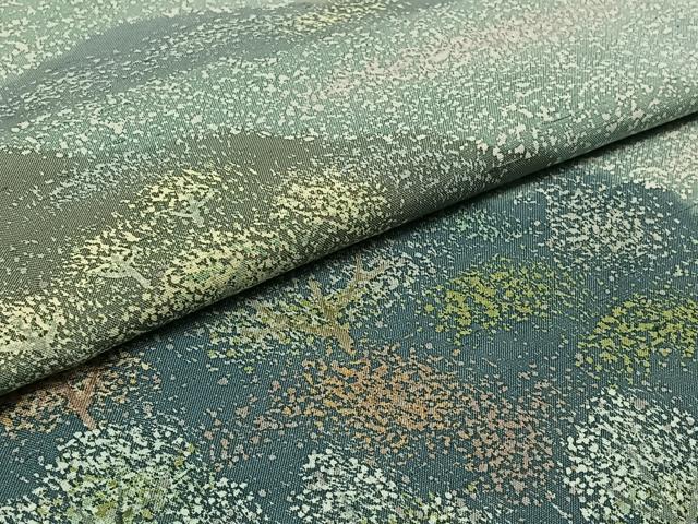平和屋着物▽石川県指定無形文化財 牛首紬 白山工房 手織り 訪問着 単衣 風景文 正絹 逸品 AABD6476jh