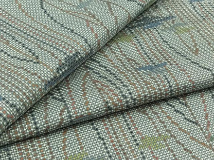 平和屋着物▽本場大島紬 単衣 7マルキ 枝葉文 正絹 逸品 AABD6479jh