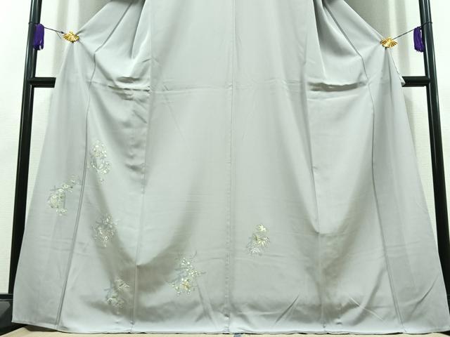平和屋着物▽訪問着 単衣 草花文 正絹 逸品 AABD6480jh