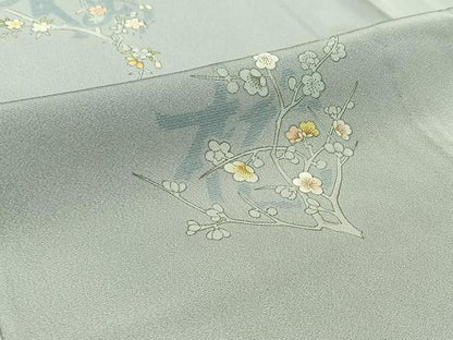 平和屋着物▽訪問着 単衣 草花文 正絹 逸品 AABD6480jh