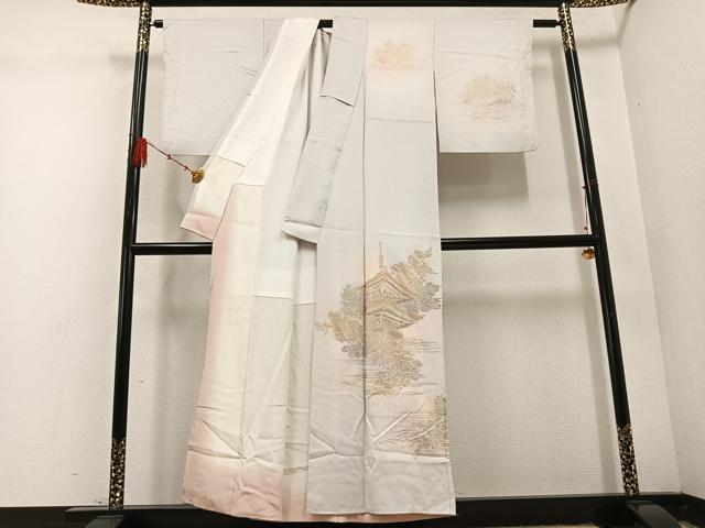 平和屋着物●金彩友禅 卓越技能者・名工・和田光正 訪問着 風景草木文 正絹 逸品 AABD6483ph