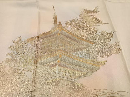 平和屋着物●金彩友禅 卓越技能者・名工・和田光正 訪問着 風景草木文 正絹 逸品 AABD6483ph