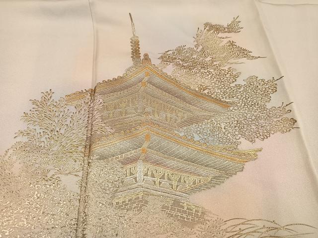 平和屋着物●金彩友禅 卓越技能者・名工・和田光正 訪問着 風景草木文 正絹 逸品 AABD6483ph
