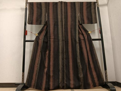 平和屋着物●上質な紬　間道　正絹　逸品　AABD6487ph