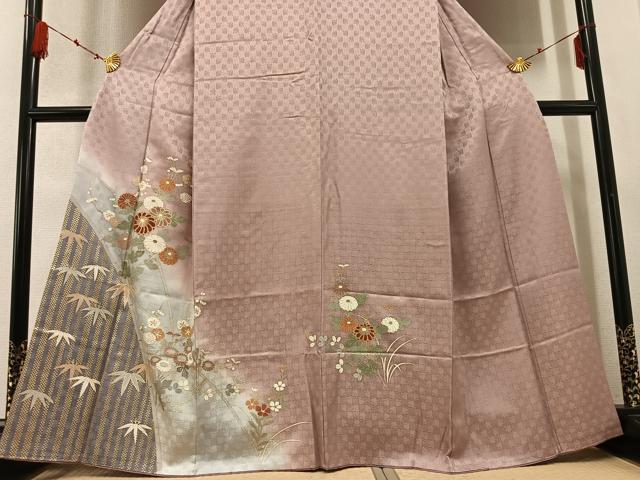 平和屋着物●訪問着 草花文 暈し染め 金彩 正絹 逸品 AABD6488ph