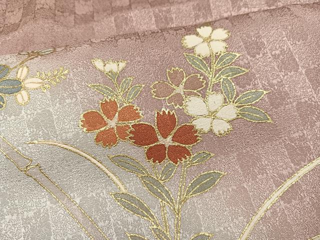 平和屋着物●訪問着 草花文 暈し染め 金彩 正絹 逸品 AABD6488ph