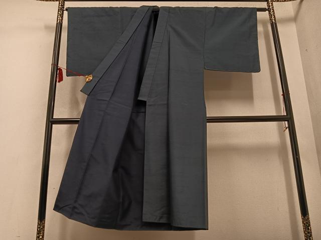 平和屋着物●男性　紬　アンサンブル　色無地　褐返し色　正絹　逸品　AABD6496ph