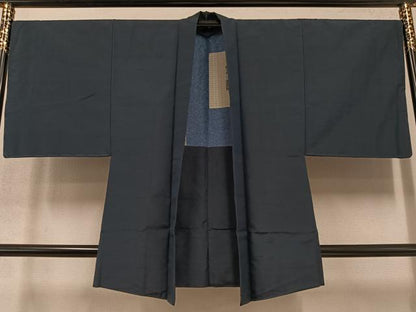 平和屋着物●男性　紬　アンサンブル　色無地　褐返し色　正絹　逸品　AABD6496ph