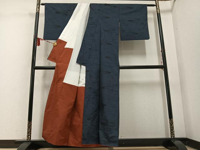 平和屋着物●本場大島紬　カタス9マルキ　霞文　たかし織物謹製　証紙付き　正絹　逸品　AABD6497ph