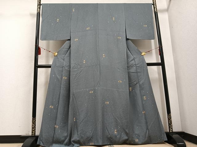 平和屋着物●上質な小紋 色紙文 胴抜き仕立て 正絹 逸品 AABD6502ph