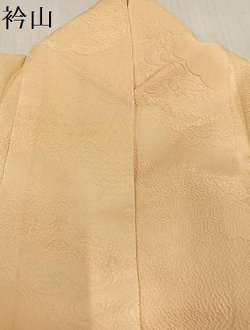 平和屋着物●上質な色無地 吉祥花地紋 丁子色 三越扱い 正絹 逸品 AABD6503ph