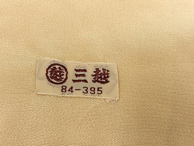 平和屋着物●上質な色無地 吉祥花地紋 丁子色 三越扱い 正絹 逸品 AABD6503ph