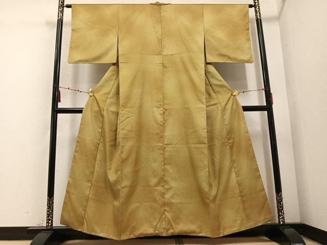 平和屋着物●お召 亀甲文 正絹 逸品 AABD6514ph