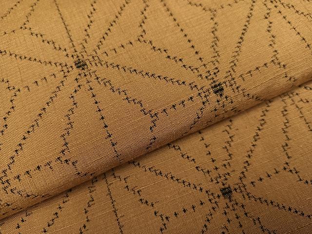 平和屋着物●上質な紬 麻の葉文様 正絹 逸品 AABD6515ph