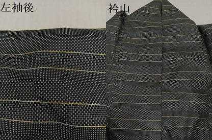 平和屋着物●お召　横段文　正絹　逸品　AABD6518ph