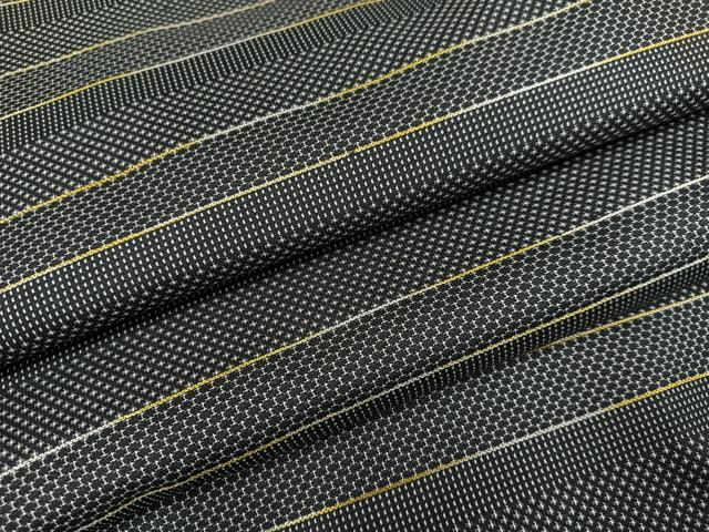 平和屋着物●お召　横段文　正絹　逸品　AABD6518ph