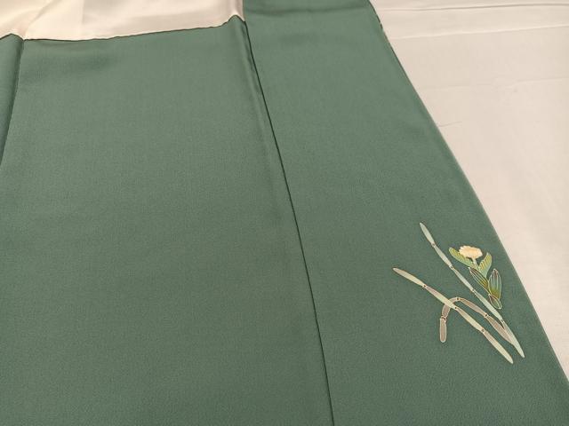 平和屋着物●訪問着　友禅　作家物　枝花に休み鳥　暈し染め　正絹　逸品　AABD6519ph